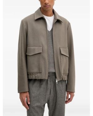 Barena Flap-Pocket Zip-Up Jacket - Grey