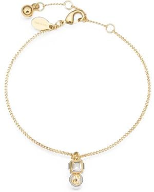 Jimmy Choo Jc Pearl Cube Bracelet - Metallic