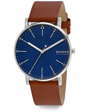 Skagen Signatur Leather 40Mm Watch - Blue