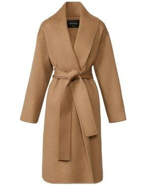 Fabiana Filippi Belted Shawl-Lapel Coat - Natural