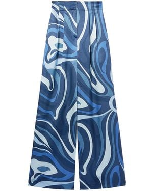 PUCCI Abstract-Print Silk Culottes - Blue