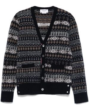 Thom Browne Cardigan Fair Isle - Nero