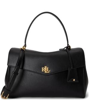 Ralph Lauren Bolso Satchel Farrah Mediano - Negro
