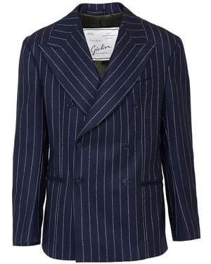 Giuliva Heritage Striped Double-Breasted Blazer - Blue