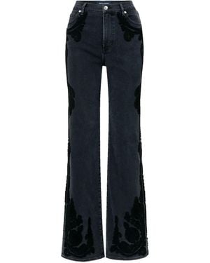 Veronica Beard Crosbie Embroidered Jeans - Blue