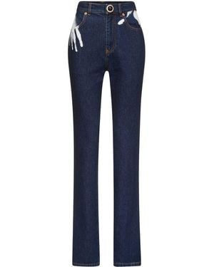 Area Handprint Straight-Leg Jeans - Blue