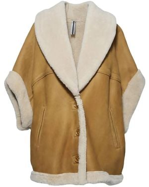 DFOUR® Shearling Button-Up Jacket - Natural