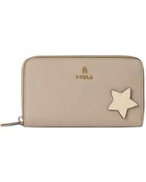 Furla Large Camelia Star-Patch Wallet - Natural