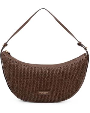 Marc O' Polo Woven Whipstitch-Trim Shoulder Bag - Brown
