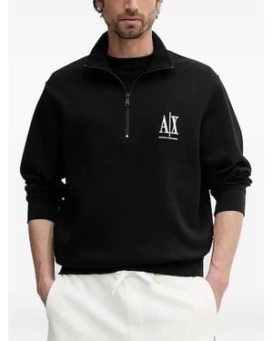 ARMANI EXCHANGE ロゴ スウェットシャツ - ブラック