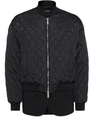 DSquared² Quilted Bomber Jacket - Black
