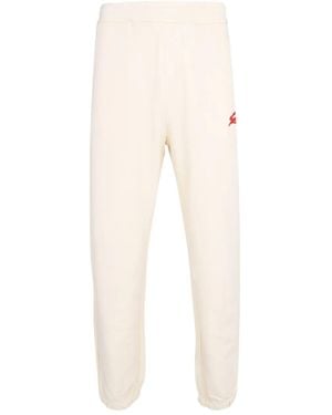MSGM Embroidered Fleece Track Pants - Natural