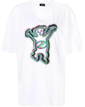 we11done Logo Print Oversized T-Shirt - Blue