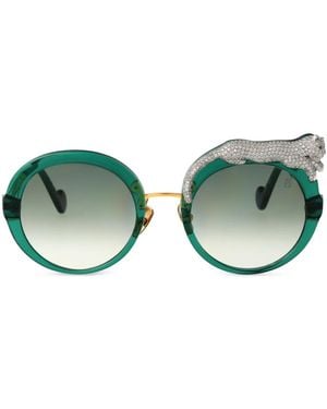 Anna Karin Karlsson Rose Et La Roue Crystal Sunglasses - Green