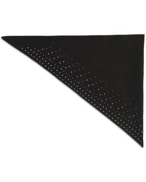 KARL LAGERFELD Autograph Rhinestone Triangle Scarf - Black