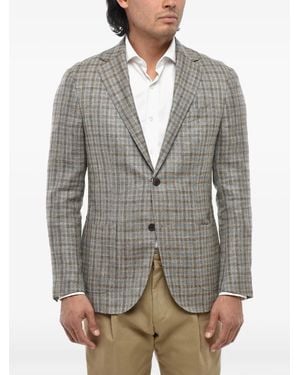 Corneliani Gate Gingham-Pattern Blazer - Gray