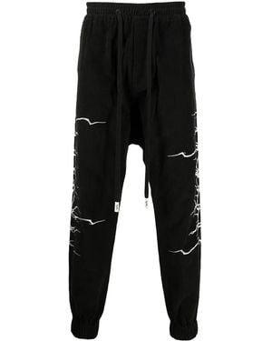 Haculla Fallen Angel Print Trackpants - Black