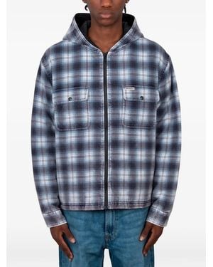 Stussy Checkered Zip-Up Jacket - Blue