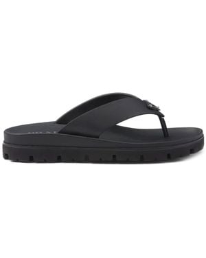 Prada Rubber Flip Flops - Black