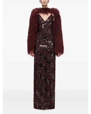 Nissa Sequin-Embellished Backless Maxi Dress - Purple
