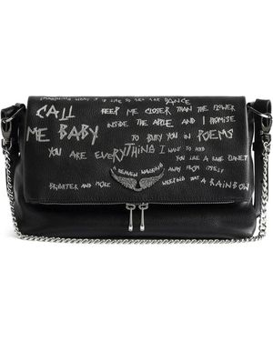 Zadig & Voltaire Bolso Satchel Rocky Ii Graffiti - Negro