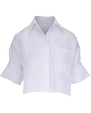 Twp The Next Ex Cropped Short-Sleeve Shirt - White