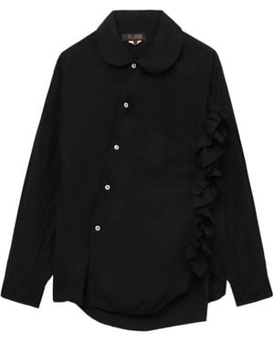 COMME DES GARÇON BLACK Ruffled Peter Pan Collar Shirt - Black
