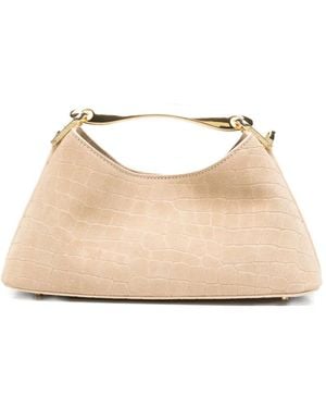 Elleme Mini Boomerang Croc-Effect Tote Bag - Natural