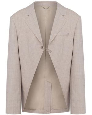 Moschino Checked Blazer - Brown