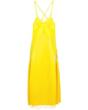 Off-White c/o Virgil Abloh Lace Trim Midi Dress - Yellow