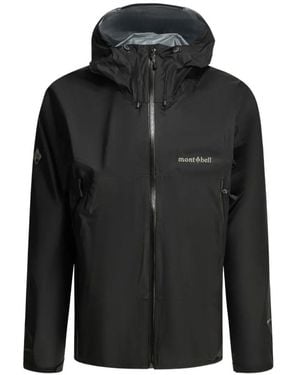 Montbell Rain Trekker Logo-Print Hooded Jacket - Black