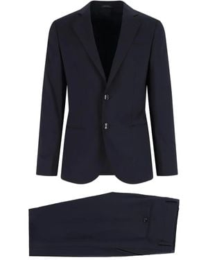 Giorgio Armani Three-Button Wool Suit - Blue