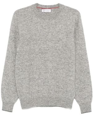 Brunello Cucinelli Crew-Neck Long-Sleeve Jumper - Grey