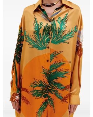 Raquel Diniz Paula Silk Mini Dress - Green