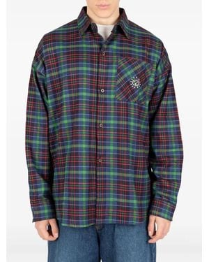 Societe Anonyme Over Sunny Plaid-Pocket Shirt - Blue