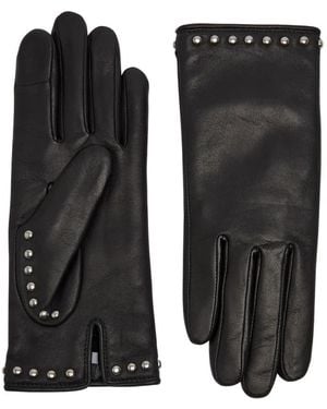 Agnelle Marianne Studded Gloves - Black