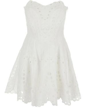 Charo Ruiz 'Bail' Dress With Heart Neckline And Scalloped Edges - White