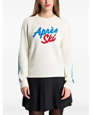 MC2 Saint Barth Off- New Queen Crew-Neck Knit Sweater With Après Ski Embroidery - White