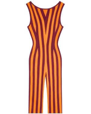 Dries Van Noten Striped Knitted Jumpsuit - Orange