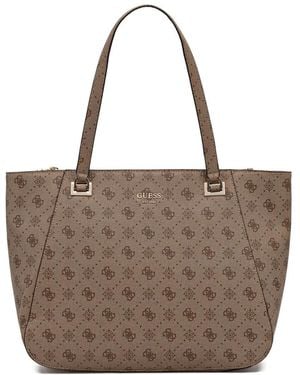 Guess Monogram Tote Bag - Brown