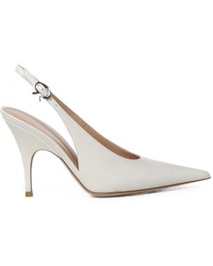 Gianvito Rossi Pointed-Toe Slingback Pumps - White