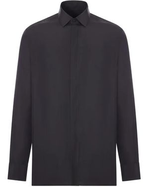 Tom Ford Habotei Concealed-Placket Silk Shirt - Blue