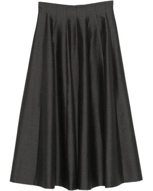 Alberta Ferretti Pleated Midi Skirt - Black