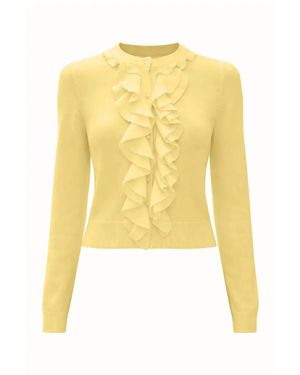 Alice + Olivia Round-Neck Cardigan - Yellow