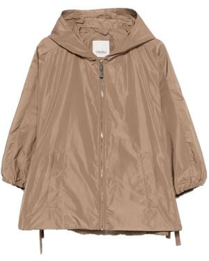 Max Mara Drawstrings-Hem Coat - Natural
