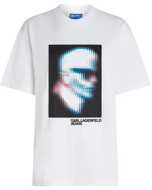 KARL LAGERFELD Logo-Print T-Shirt - White