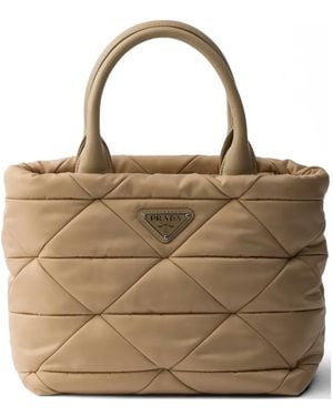 Prada Small Padded Re-Nylon Tote - Natural