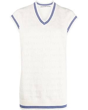 Alexander Wang Stripe-detail Knitted Sleeveless Top - White