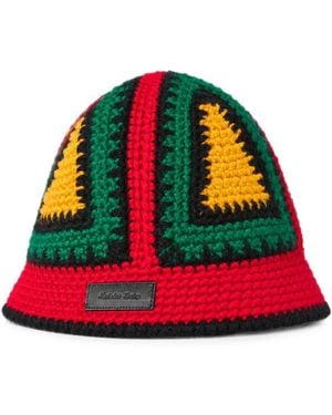 Nicholas Daley Crochet-Knit Bucket Hat - Red