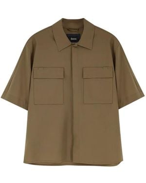 Laminar Flap-Pockets Pointed-Collar Shirt - Natural